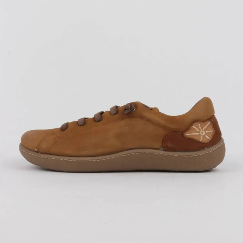Footwear manufactured in Spain, shown from a product view