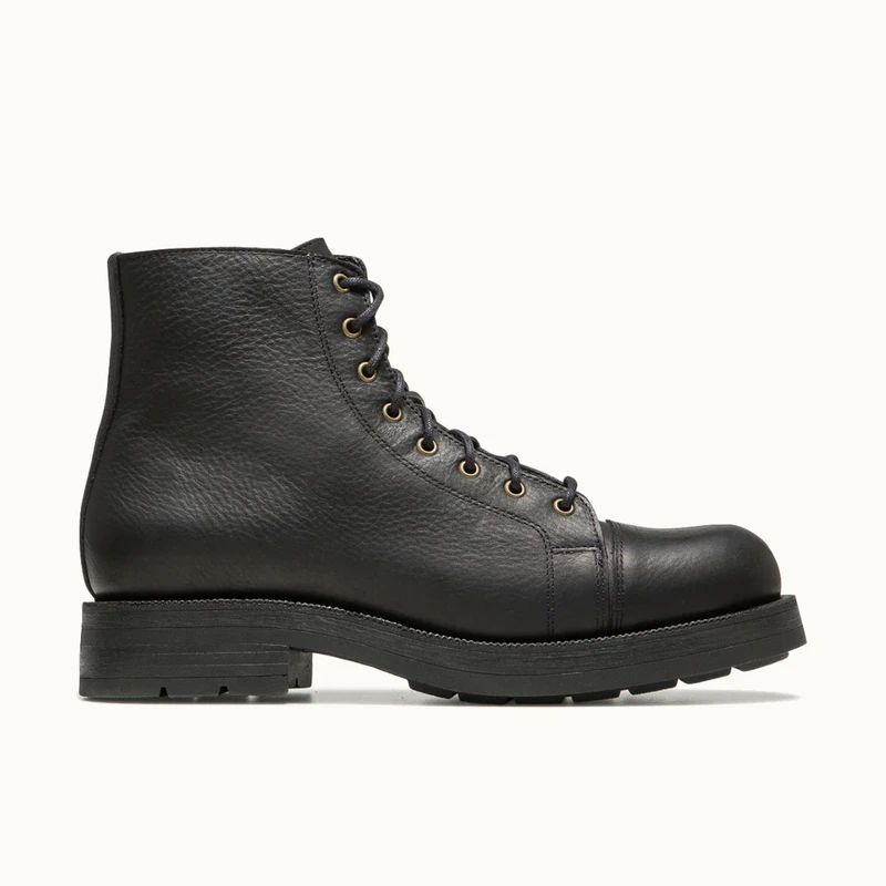 Footwear manufactured in France, shown from a product view